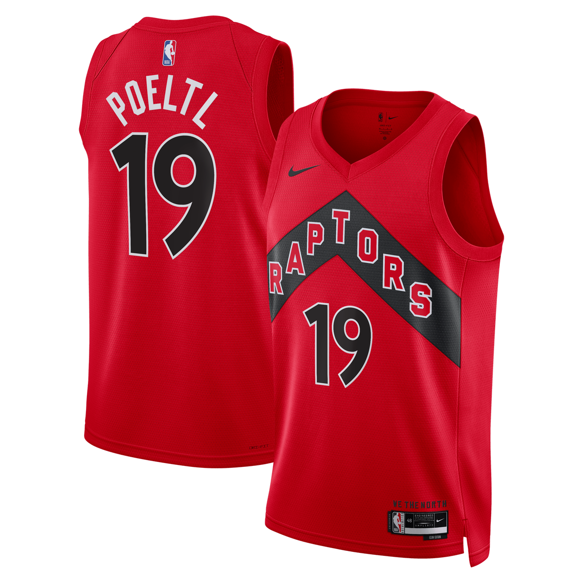 Unisex Jakob Poeltl Toronto Raptors Icon Edition Swingman NBA Basketball Jersey - Red - view 1