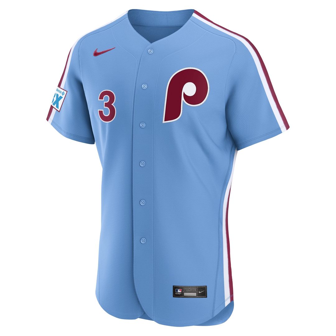 Men's Philadelphia Phillies Bryce Harper White Home Sponsor Patch MLB Baseball Jersey - view 8