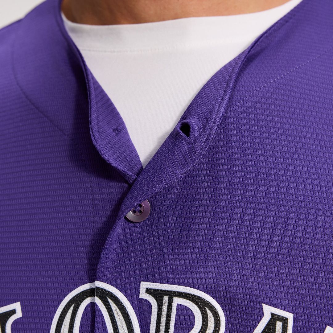 Men's Colorado Rockies Purple Alternate Replica MLB Baseball Jersey - view 13