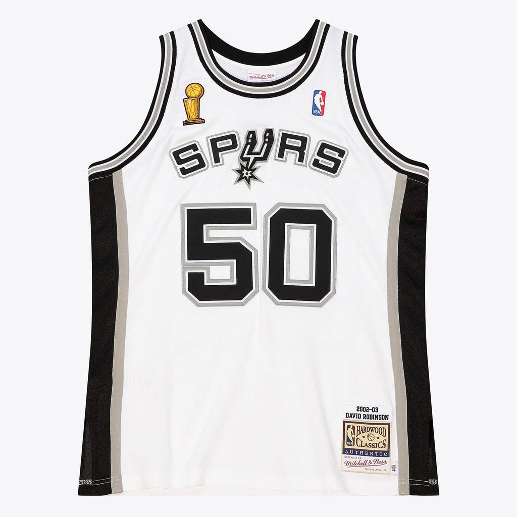 Men's San Antonio Spurs David Robinson 2002 Home Finals NBA Basketball Jersey - White - view 3