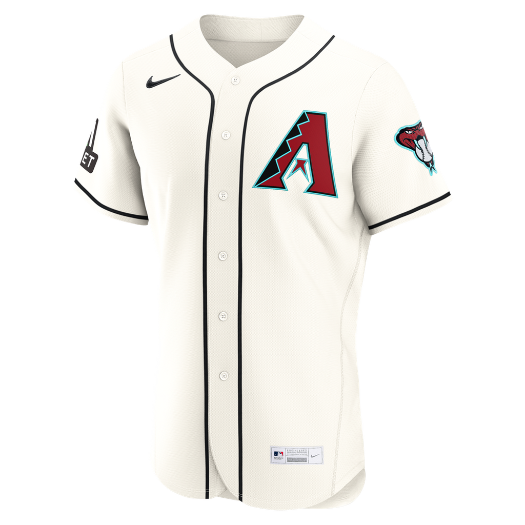 Men's Arizona Diamondbacks Ketel Marte Cream Home Sponsor Patch MLB Baseball Jersey - view 2