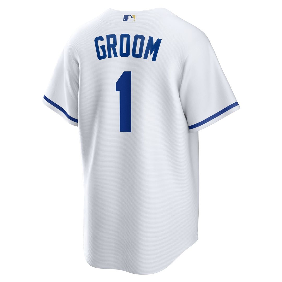 Men's Kansas City Royals White #1 Groom Home Replica MLB Baseball Jersey - view 3