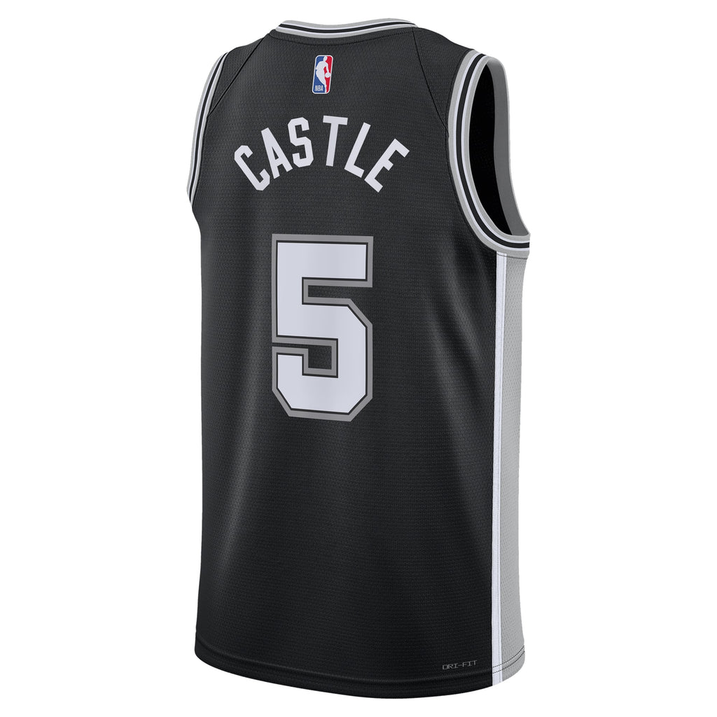 Unisex Stephon Castle San Antonio Spurs Icon Swingman NBA Basketball Jersey - Black - view 4