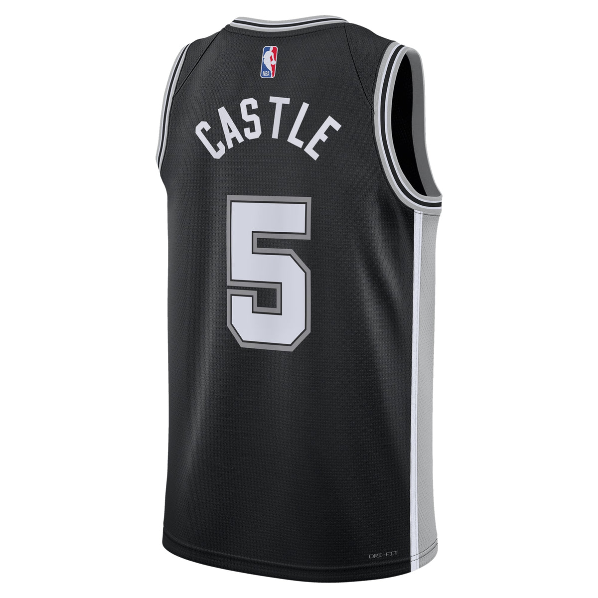 Unisex Stephon Castle San Antonio Spurs Icon Swingman NBA Basketball Jersey - Black - view 4
