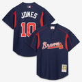 Men's Atlanta Braves Chipper Jones Navy Batting Practice MLB Baseball Jersey - view 1