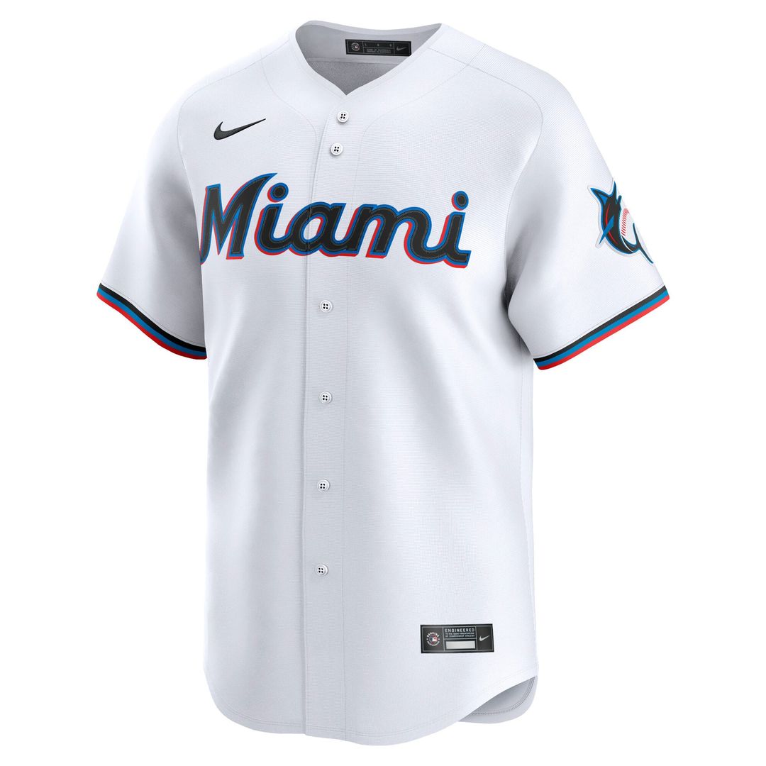Men's Miami Marlins White Home Limited MLB Baseball Jersey - view 6