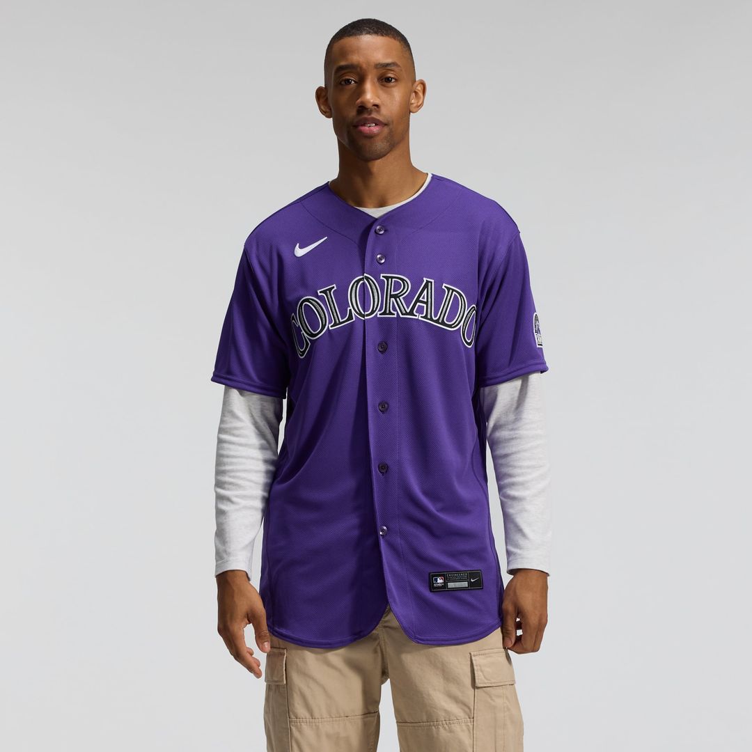 Men's Colorado Rockies Purple Alternate MLB Baseball Jersey - view 1