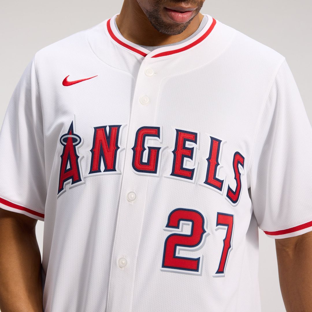 Men's Los Angeles Angels Mike Trout White Home Limited MLB Baseball Jersey - view 10