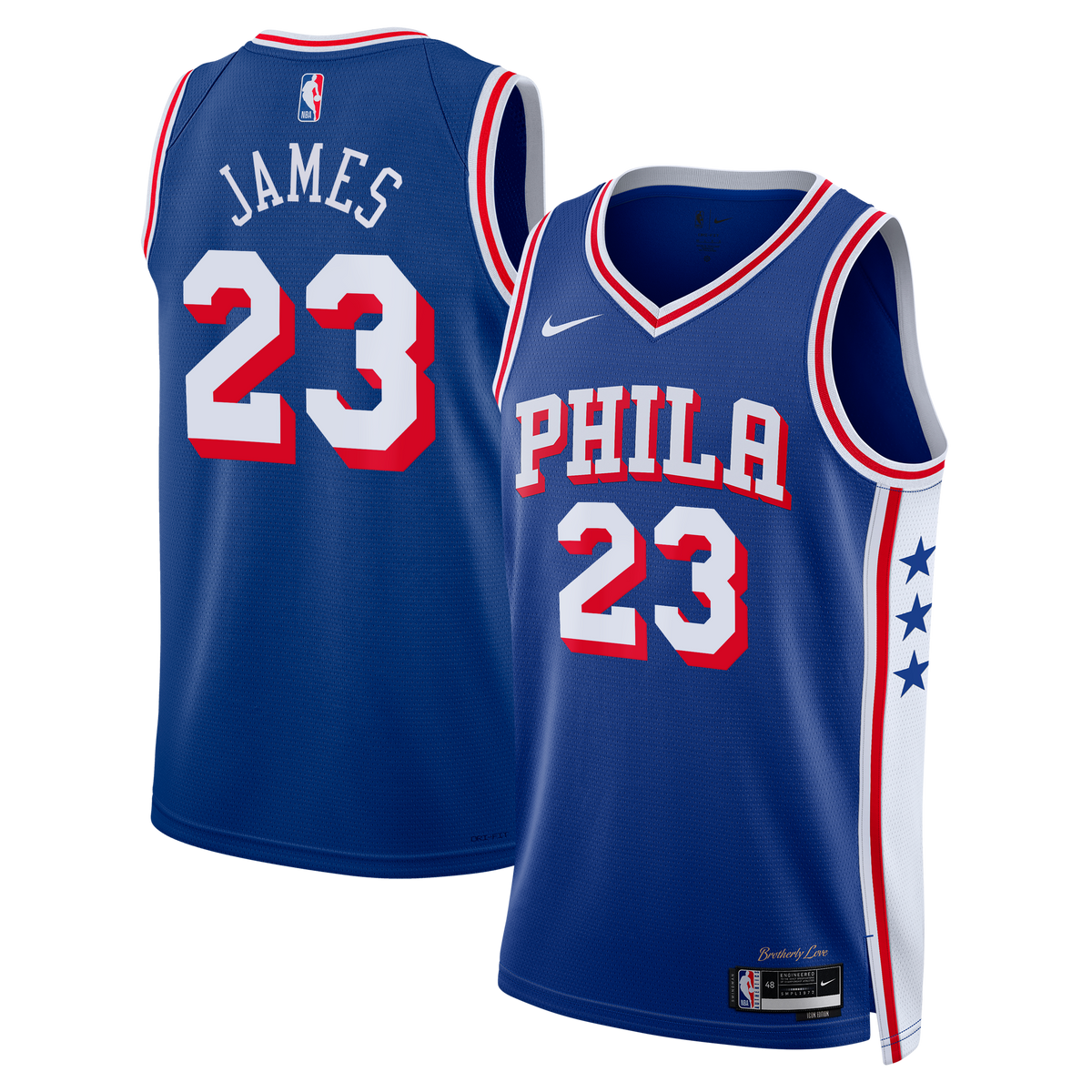 Unisex Lebron James Philadelphia 76ers Icon Edition Swingman NBA Basketball Jersey - Royal - view 1