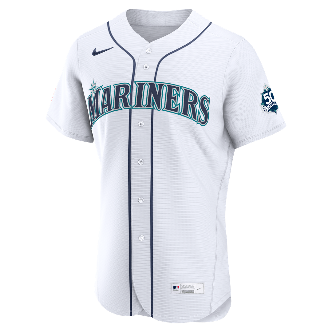 Men's Seattle Mariners Josh Naylor White Home 50th Season MLB Baseball Jersey - view 2