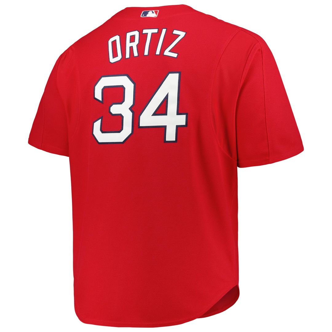 Men's Boston Red Sox David Ortiz Red Big & Tall Cooperstown Mesh Batting Practice MLB Baseball Jersey - view 3