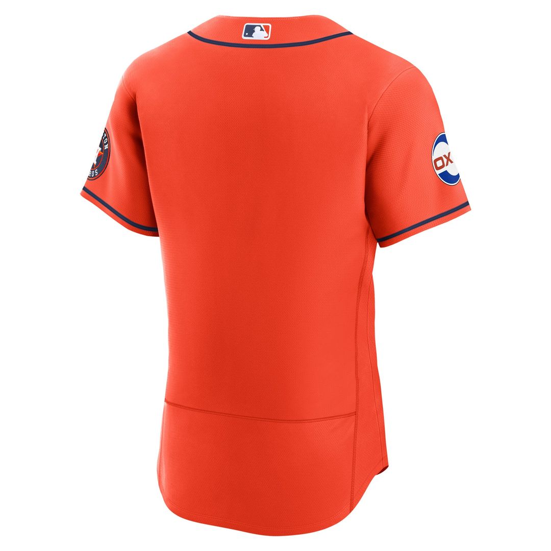 Men's Houston Astros Orange Alternate Sponsor Patch MLB Baseball Jersey - view 3