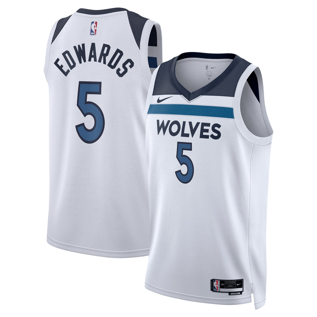 Unisex Anthony Edwards Minnesota Timberwolves Association Edition Swingman NBA Basketball Jersey - White - view 2