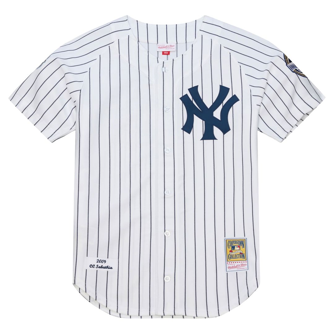 Men's New York Yankees CC Sabathia White 2009 Cooperstown Collection MLB Baseball Jersey - view 2