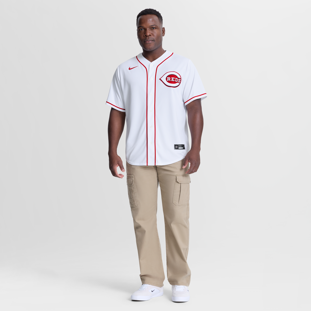 Men's Cincinnati Reds Elly De La Cruz White Home Replica MLB Baseball Jersey - view 4