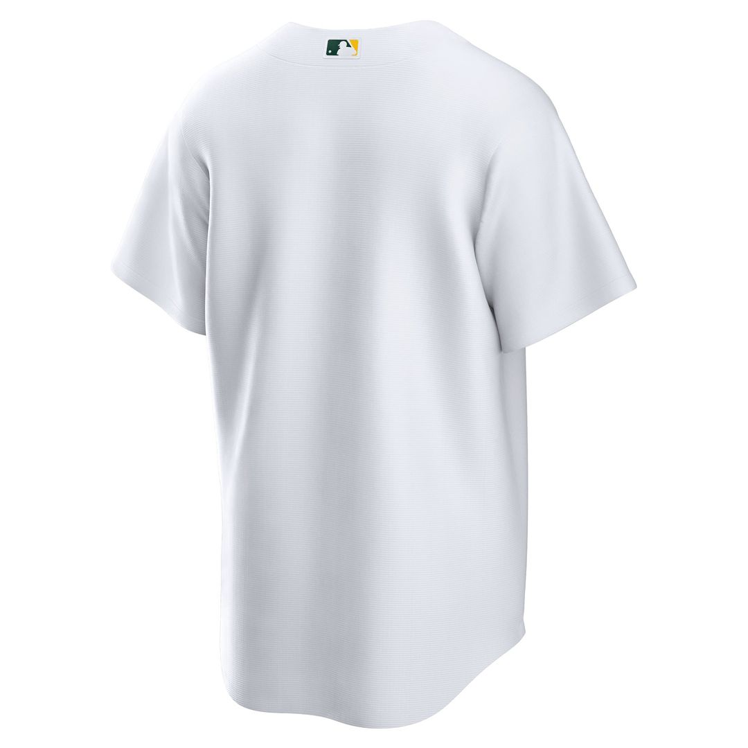 Men's Athletics White Home Blank Replica MLB Baseball Jersey - view 3