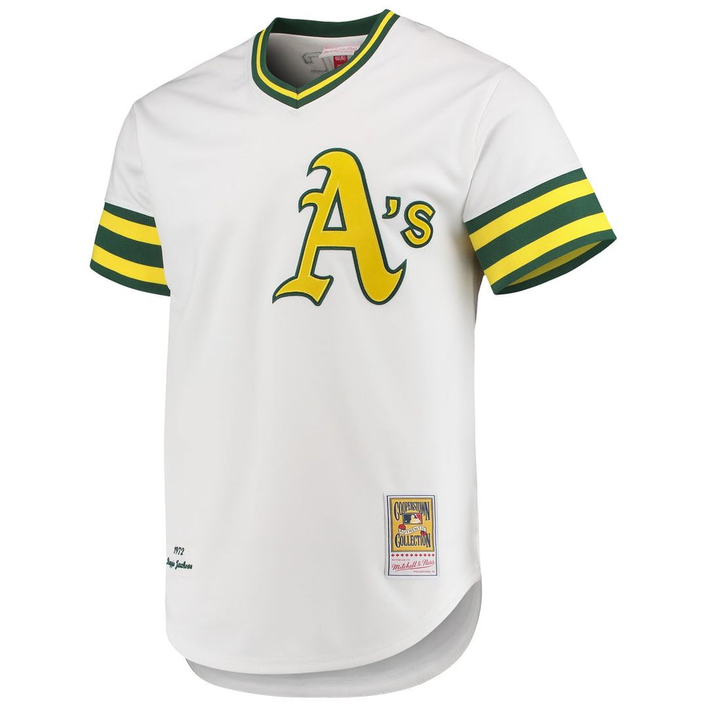 Men's Athletics Reggie Jackson White 1972 Cooperstown Collection MLB Baseball Jersey - view 2