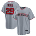 Men's Washington Nationals James Wood Gray Road Replica MLB Baseball Jersey - view 4