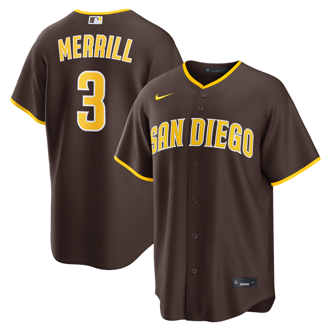 Men's San Diego Padres Jackson Merrill Sand Alternate Replica MLB Baseball Jersey - view 11