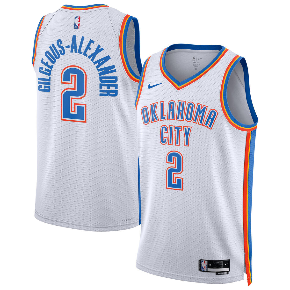 Unisex Oklahoma City Thunder Association Swingman NBA Basketball Jersey - Gilgeous-Alexander - view 1