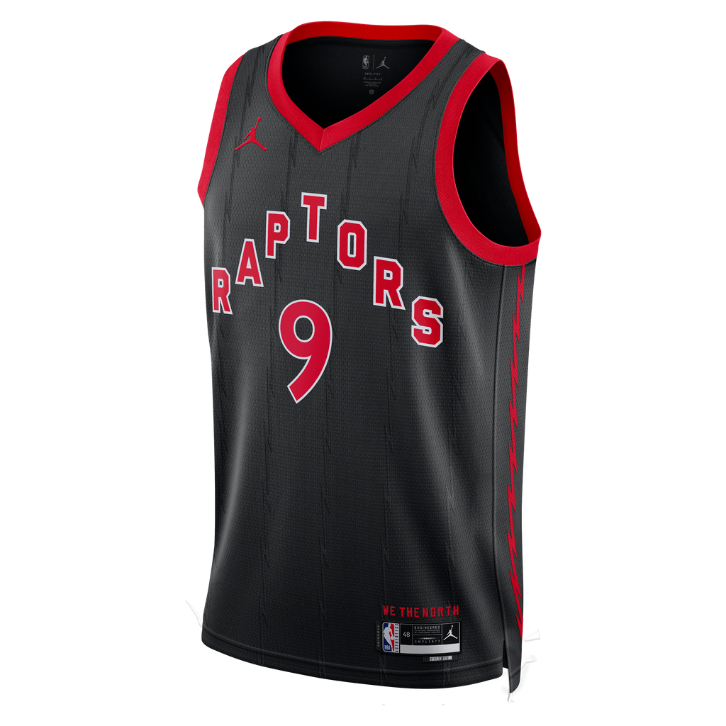 Unisex RJ Barrett Toronto Raptors Statement Edition Swingman NBA Basketball Jersey - Black - view 3