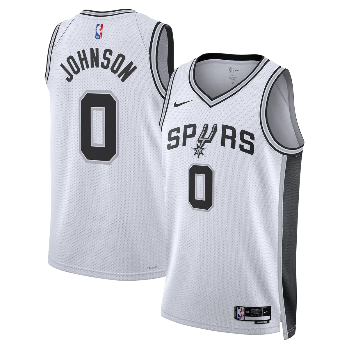 Unisex Keldon Johnson San Antonio Spurs Association Edition Swingman NBA Basketball Jersey - White - view 1