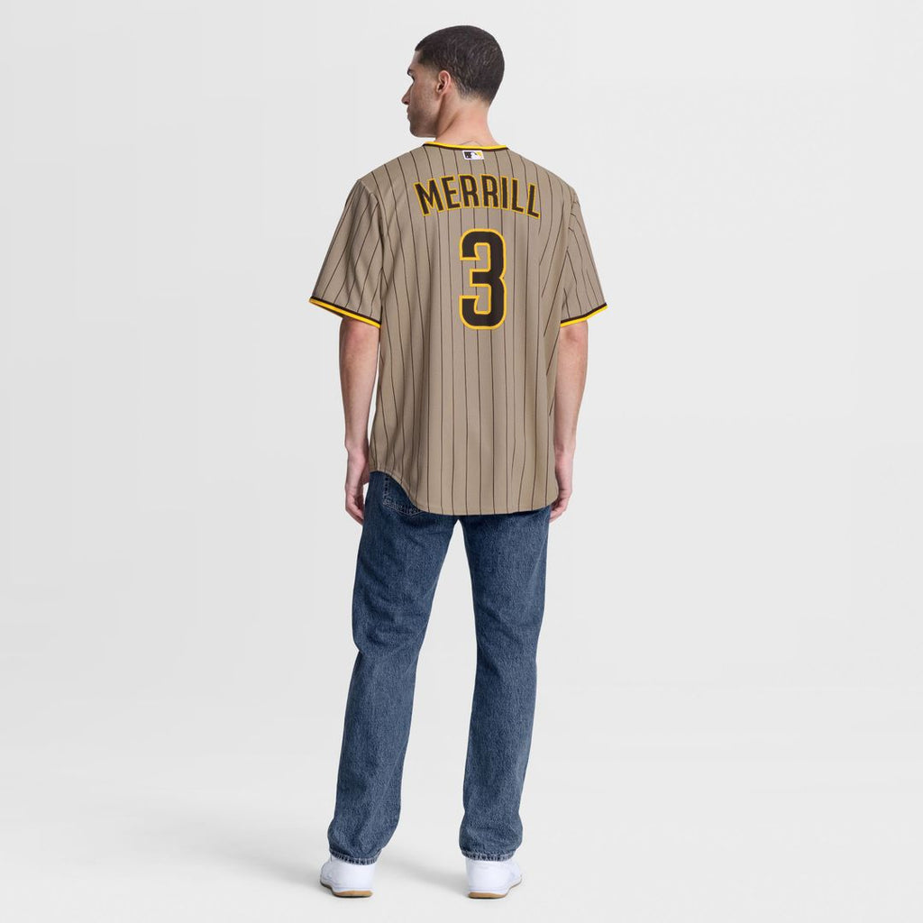 Men's San Diego Padres Jackson Merrill Sand Alternate Replica MLB Baseball Jersey - view 5