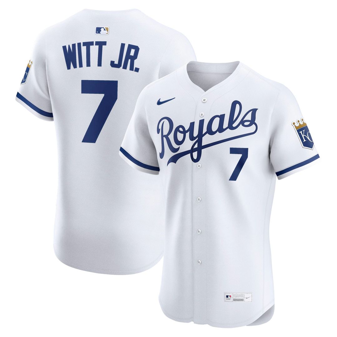 Men's Kansas City Royals Bobby Witt Jr. White Home Elite MLB Baseball Jersey - view 4