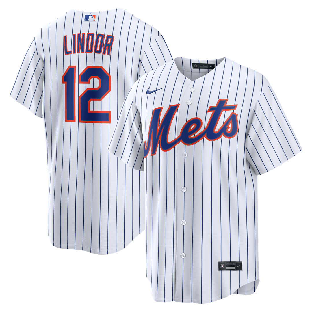 Men's New York Mets Francisco Lindor White Home Replica MLB Baseball Jersey - view 1