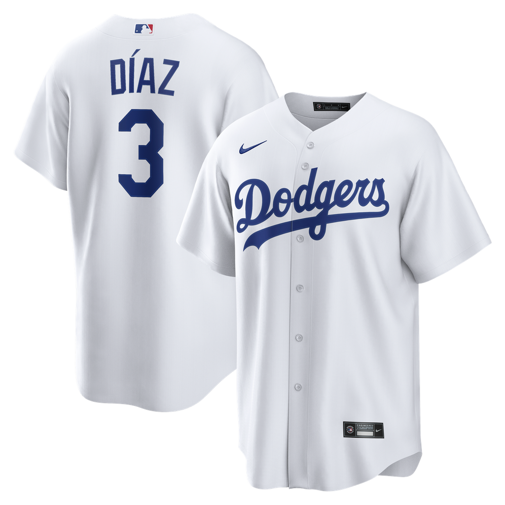 Men's Los Angeles Dodgers Edwin Díaz White Home Replica MLB Baseball Jersey - view 1