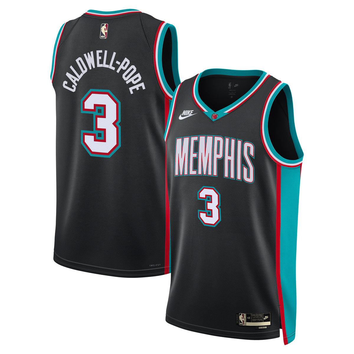 Unisex Kentavious Caldwell-Pope Memphis Grizzlies Classic Edition NBA Basketball Jersey - Black - view 1