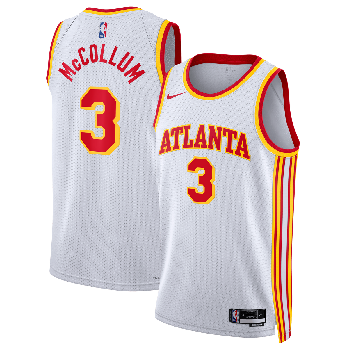 Unisex CJ McCollum Atlanta Hawks Association Edition Swingman NBA Basketball Jersey - White - view 2