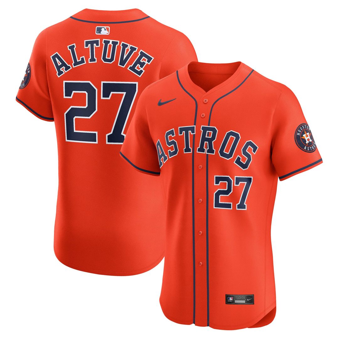 Men's Houston Astros Jose Altuve Navy Alternate 2 Elite MLB Baseball Jersey - view 7
