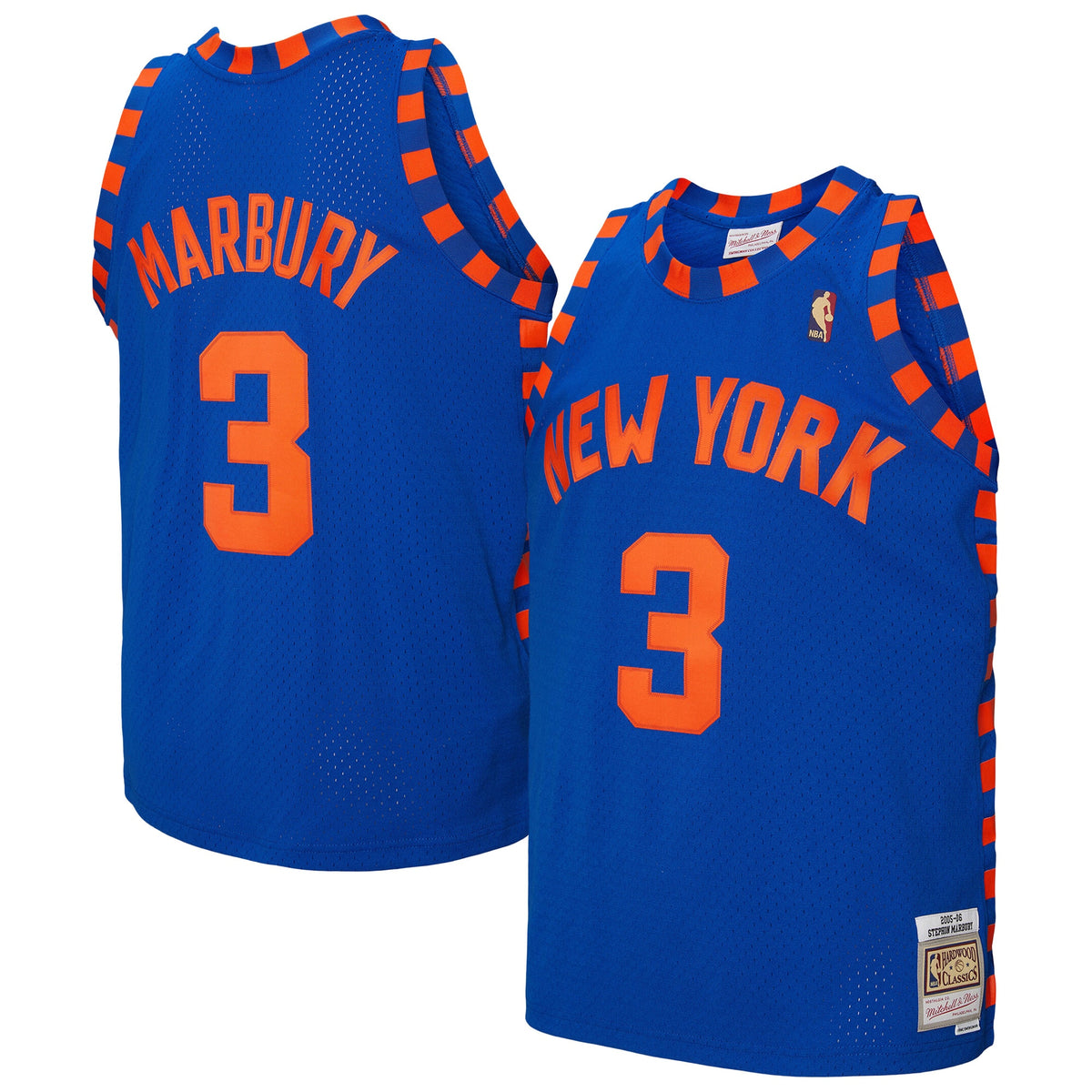 Men's Stephon Marbury Blue New York Knicks 2005/06 Hardwood Classics Swingman NBA Basketball Jersey - view 2