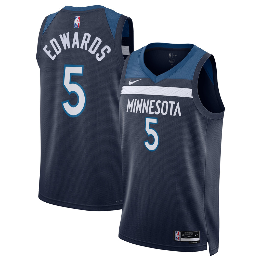 Unisex Anthony Edwards Minnesota Timberwolves Icon Edition Swingman NBA Basketball Jersey - Navy - view 2