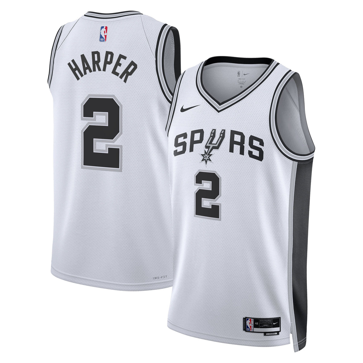 Unisex Dylan Harper San Antonio Spurs Association Edition Swingman Jersey NBA 2025 First Round Draft Pick - White - view 1