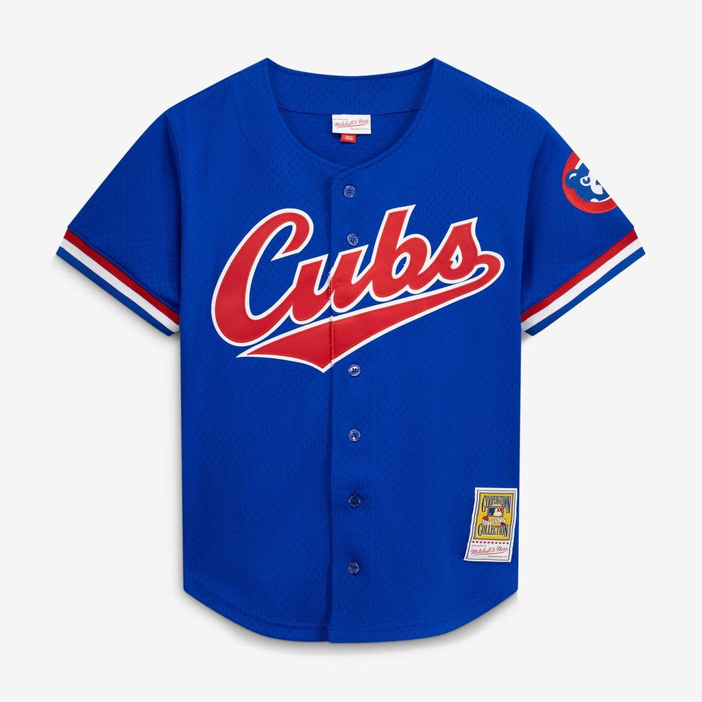 Men's Chicago Cubs Ryne Sandberg Royal Cooperstown Collection 1996 Mesh Batting Practice Button-Up MLB Baseball Jersey - view 1