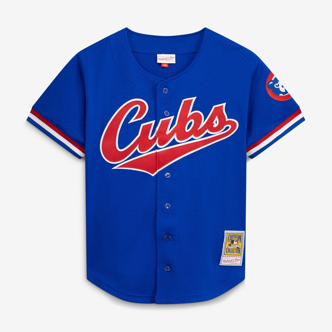 Men's Chicago Cubs Ryne Sandberg Royal Cooperstown Collection 1996 Mesh Batting Practice Button-Up MLB Baseball Jersey - view 1
