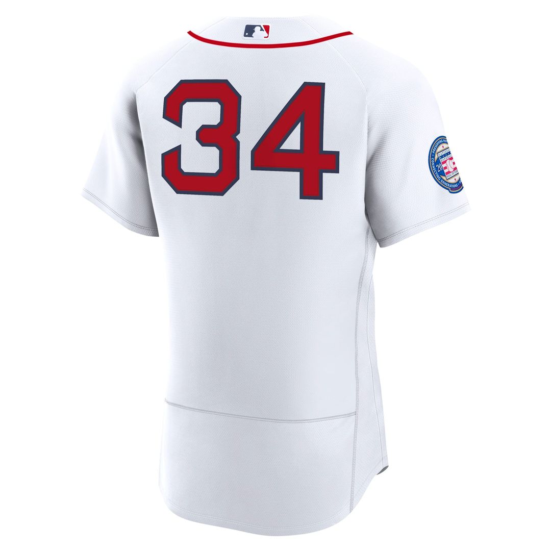 Men's Boston Red Sox David Ortiz White Home Retired 2022 Hall of Fame Patch MLB Baseball Jersey - view 3