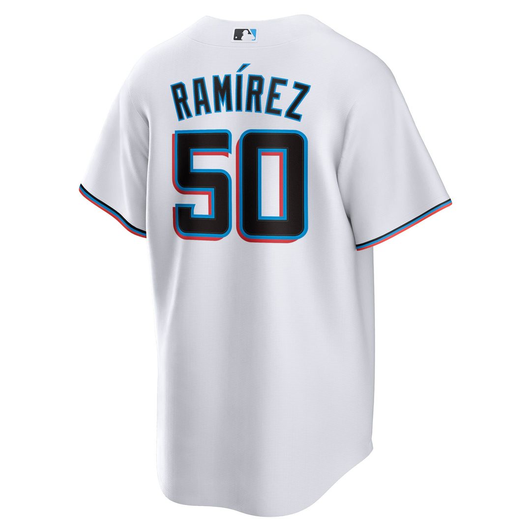 Men's Miami Marlins Agustín Ramírez White Home Replica MLB Baseball Jersey - view 3