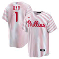 Men's Philadelphia Phillies White #1 Dad Home Replica MLB Baseball Jersey - view 1