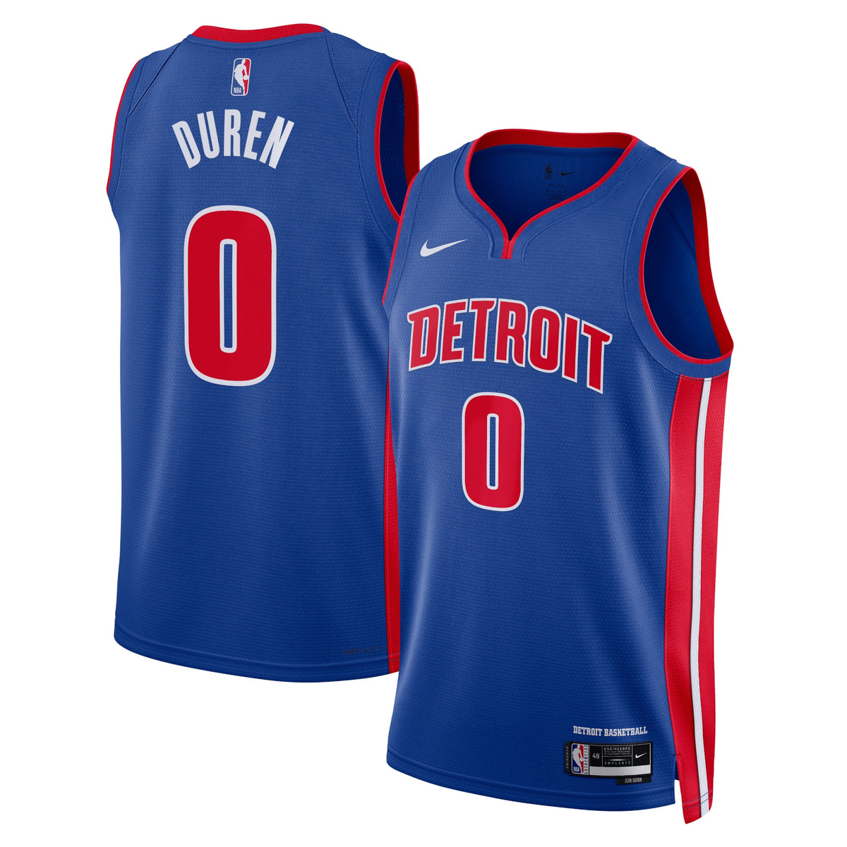 Unisex Jalen Duren Detroit Pistons Icon Edition Swingman NBA Basketball Jersey - Blue - view 1