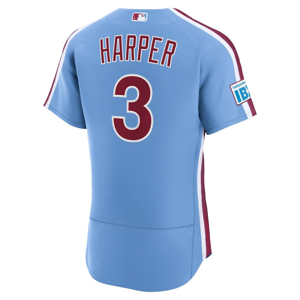 Men's Philadelphia Phillies Bryce Harper Cream Alternate Sponsor Patch MLB Baseball Jersey - view 12