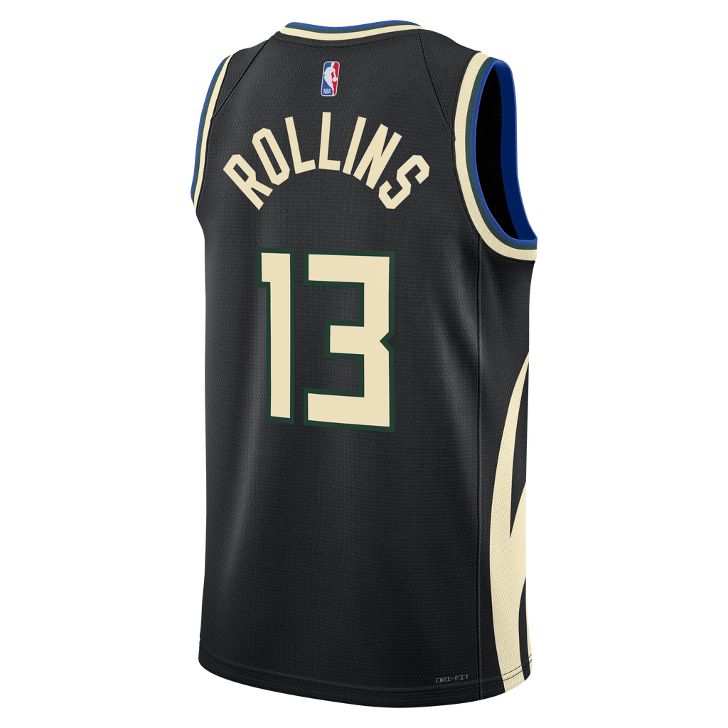 Unisex Ryan Rollins Milwaukee Bucks Statement Edition Swingman NBA Basketball Jersey - Hunter Green - view 4