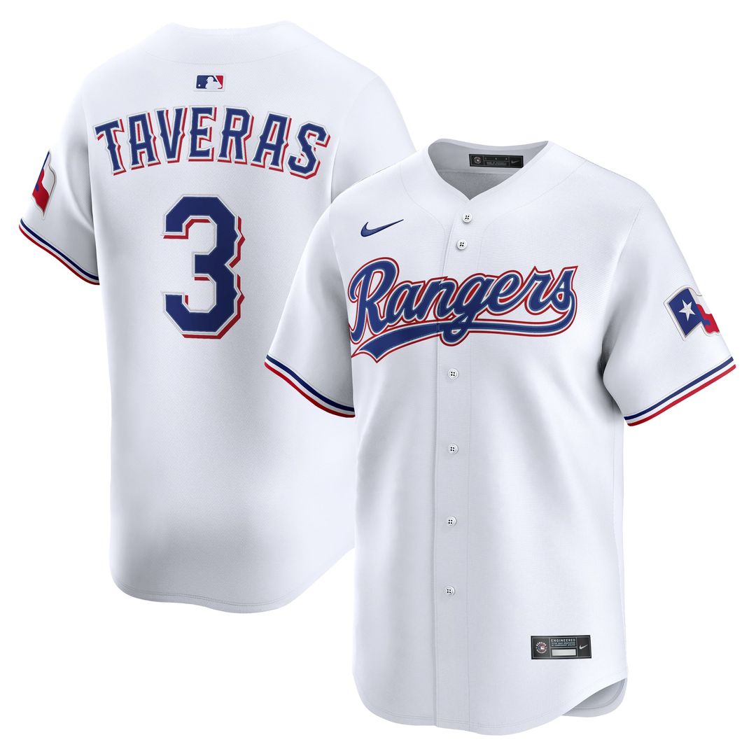 Men's Texas Rangers Leody Taveras White Home Limited MLB Baseball Jersey - view 1