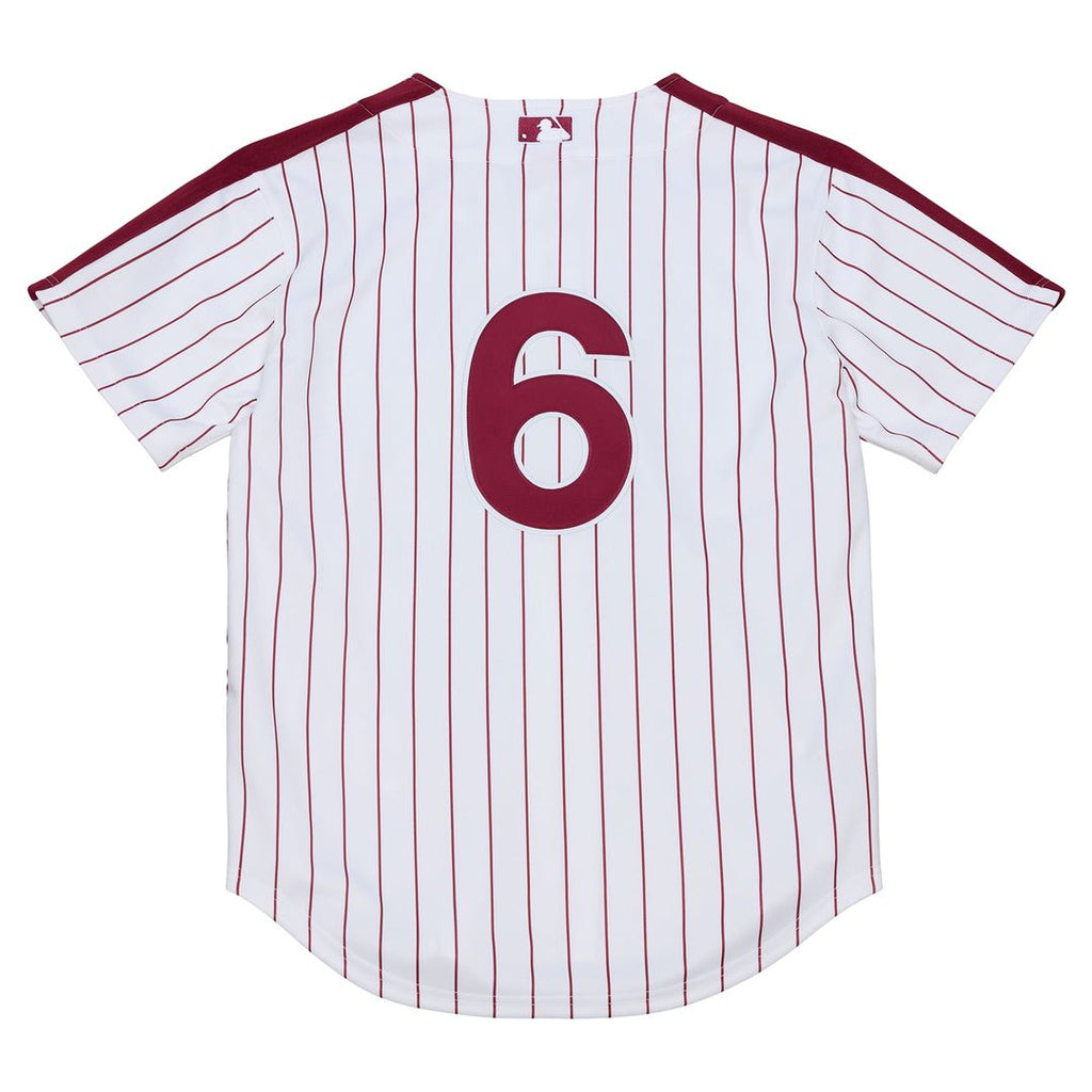 Men's Philadelphia Phillies Jimmy Rollins White 2003 Cooperstown Collection MLB Baseball Jersey - view 3