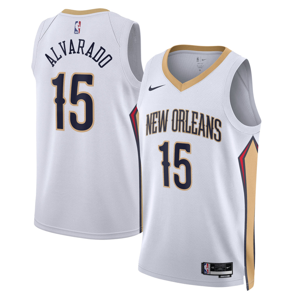 Unisex Jose Alvarado New Orleans Pelicans Association Edition Swingman NBA Basketball Jersey - White - view 1
