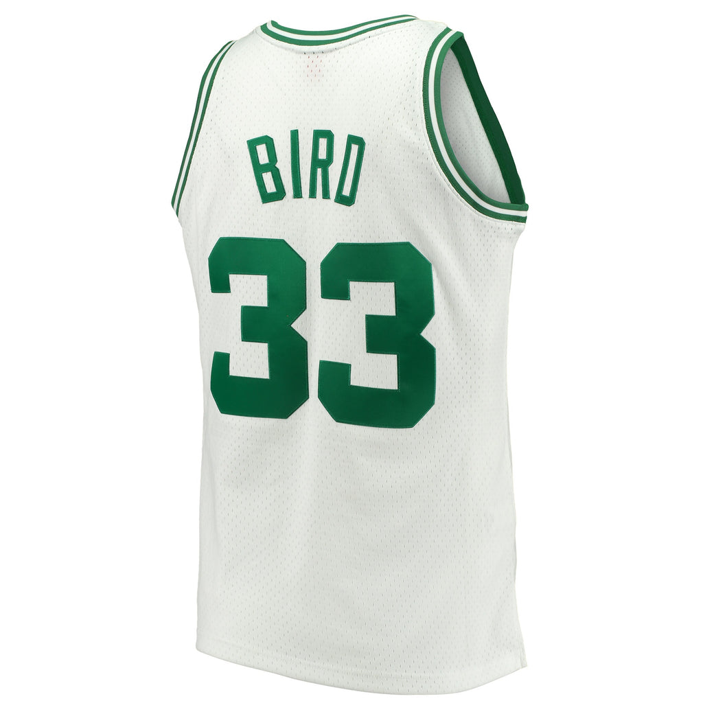 Men's Larry Bird Kelly Green Boston Celtics 1985-86 Hardwood Classics Swingman NBA Basketball Jersey - view 8