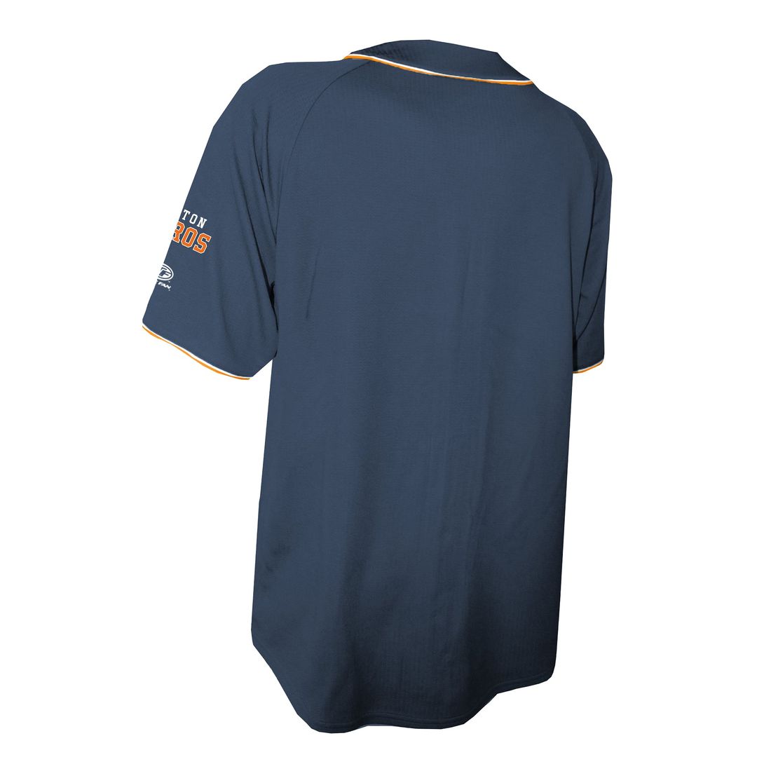 Men's Houston Astros Navy Team Color Full-Button Fashion MLB Baseball Jersey - view 3