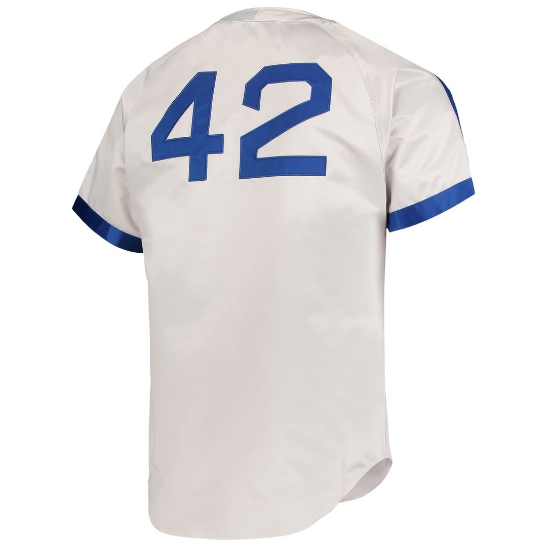 Men's Brooklyn Dodgers Jackie Robinson Gray Cooperstown Collection MLB Baseball Jersey - view 3